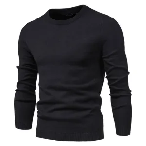 2021 Spring New Casual Solid Thick Wool Cotton Sweater Pullovers Men Fashion