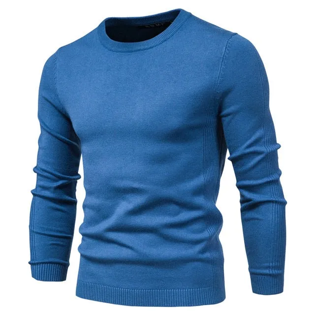 2021 Spring New Casual Solid Thick Wool Cotton Sweater Pullovers Men Fashion