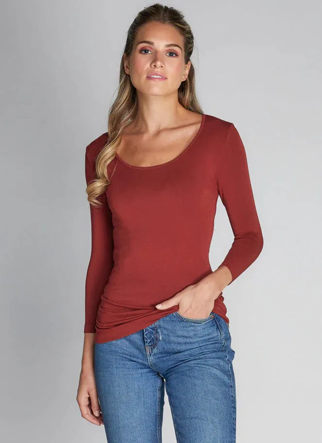 3/4 Bamboo Sleeve Top - Colour Collection