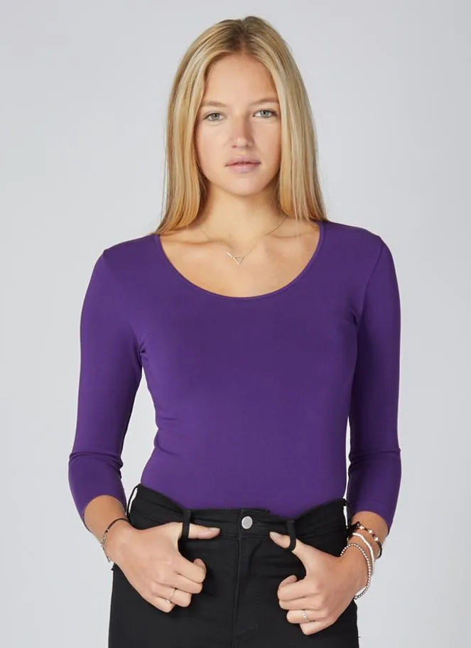 3/4 Bamboo Sleeve Top - Colour Collection