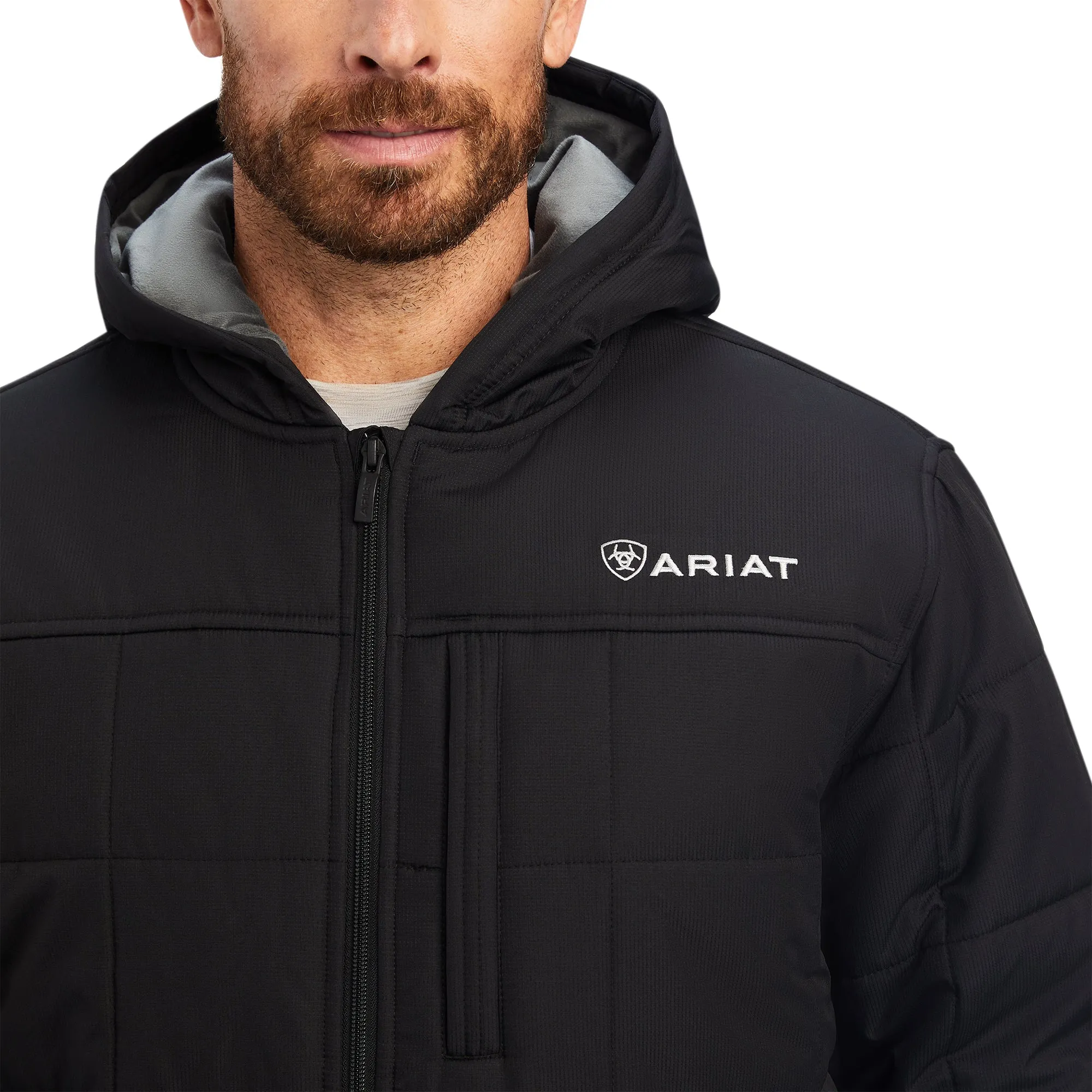 Ariat® Men's Crius Hooded Insulated Black Jacket 10041649
