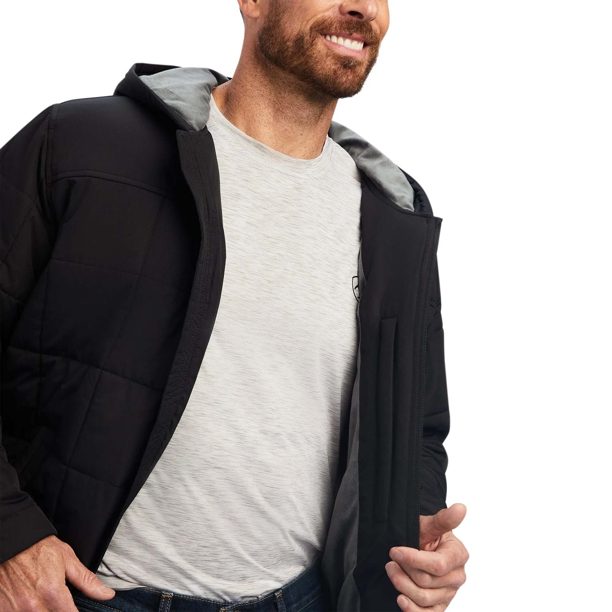 Ariat® Men's Crius Hooded Insulated Black Jacket 10041649