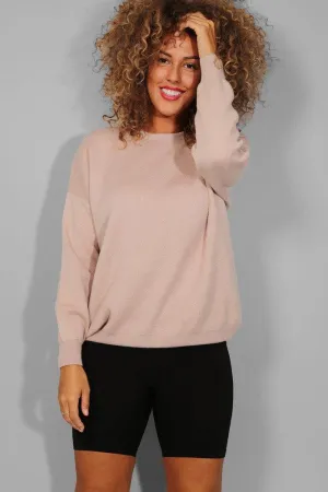 Beige Super Soft Knit Sequinned Wings Back Pullover