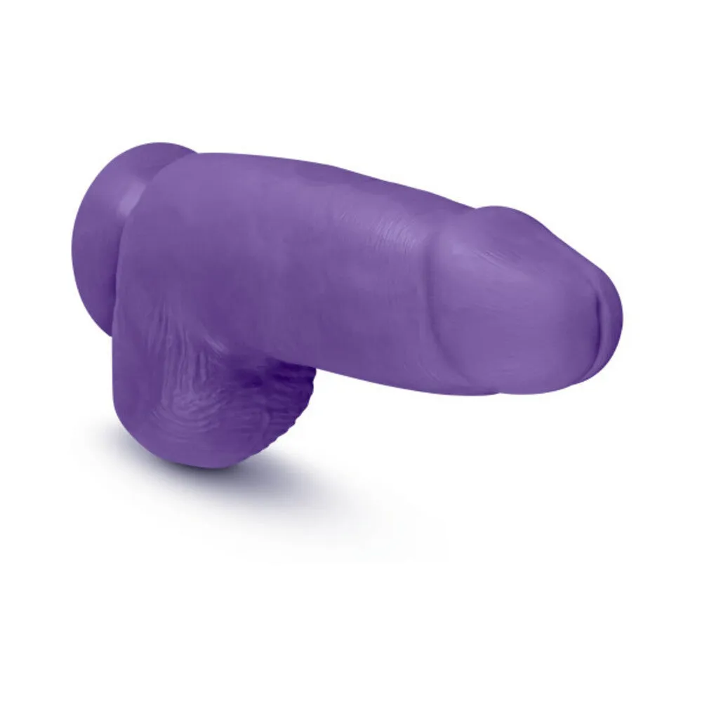 Blush Au Naturel Bold Chub 10 in. Posable Dual Density Dildo with Balls & Suction Cup Purple
