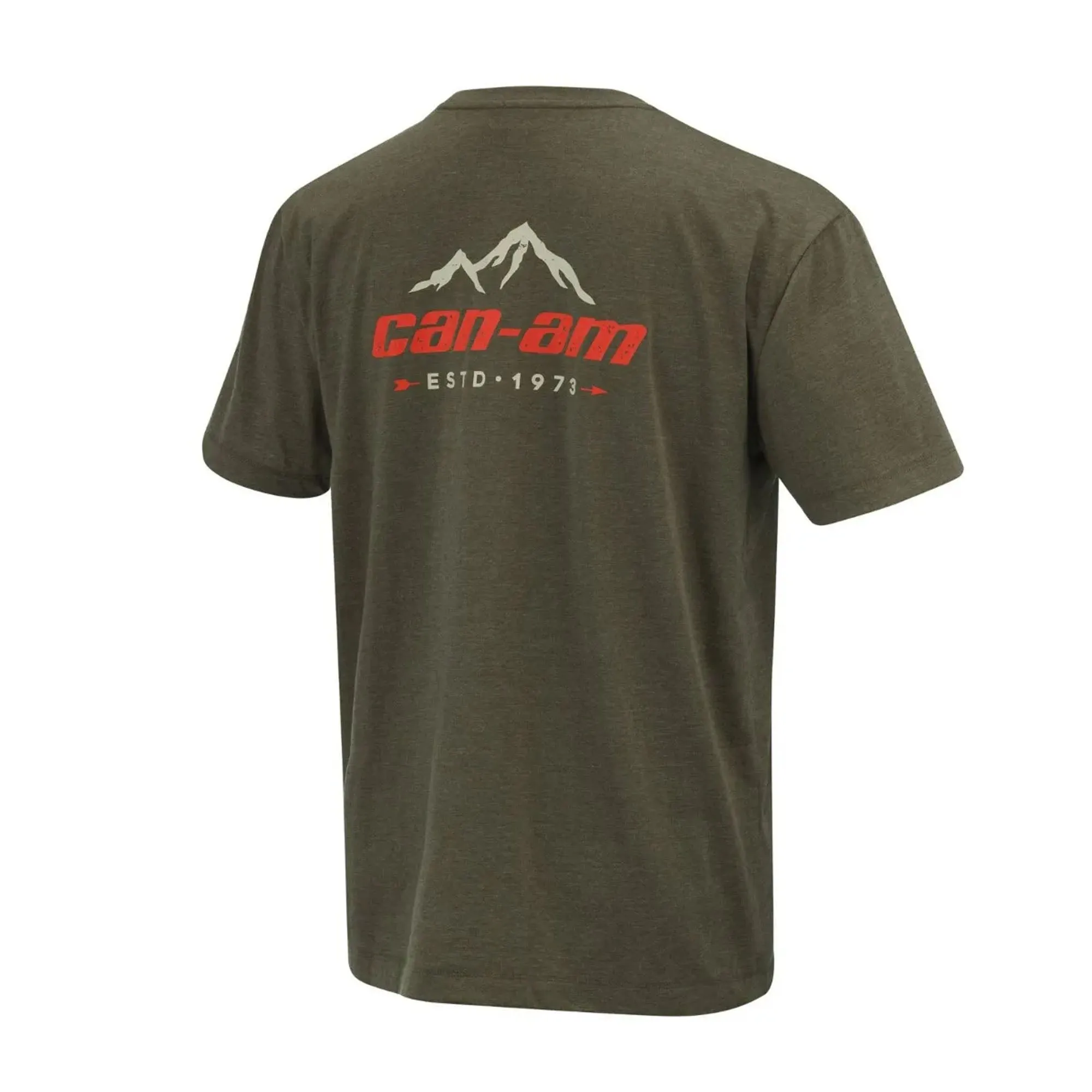 Can-Am  Mens Estd T-Shirt Tee Short Sleeve Soft Comfort Casual Cotton Army Green