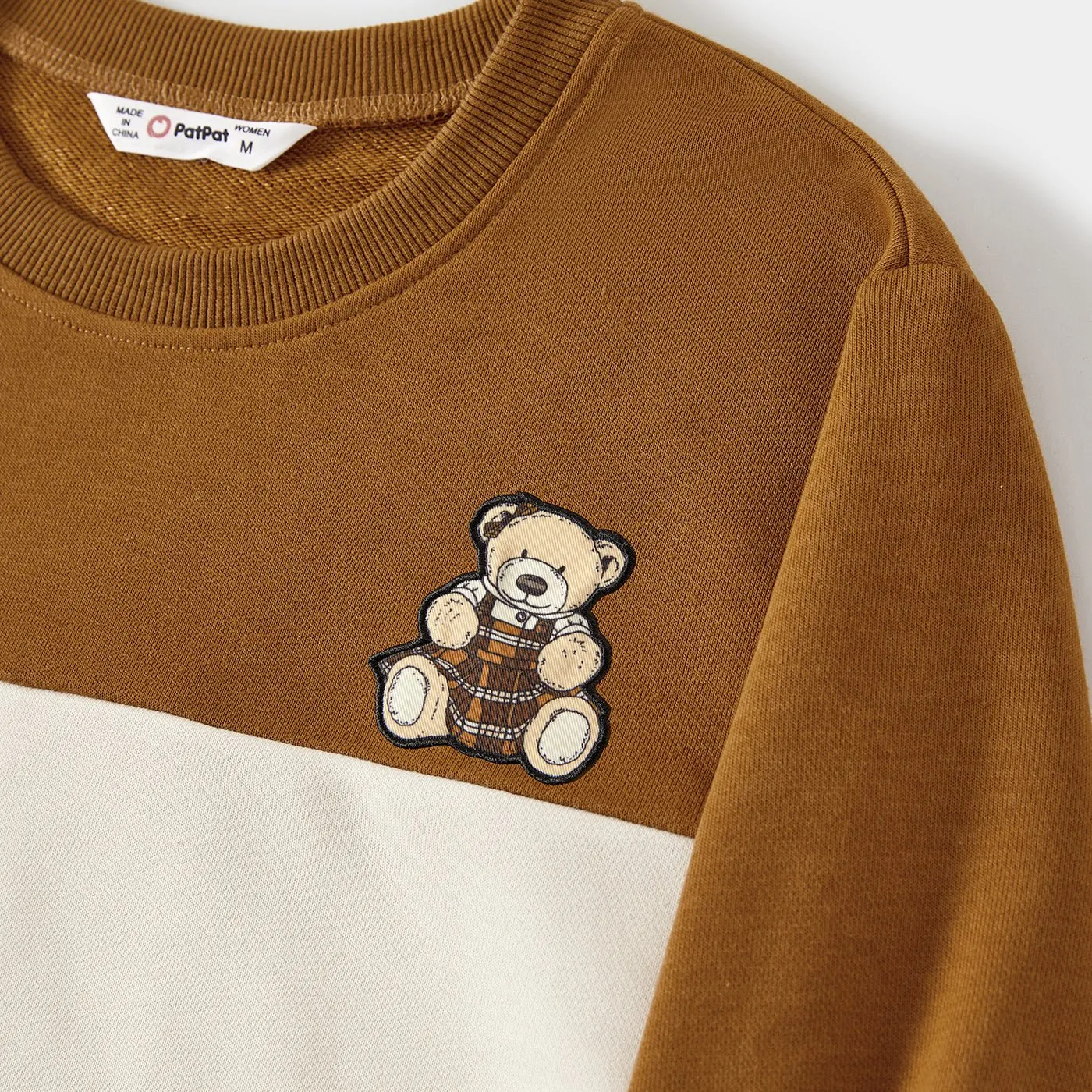 Family Matching Bear Print Knitted Tops