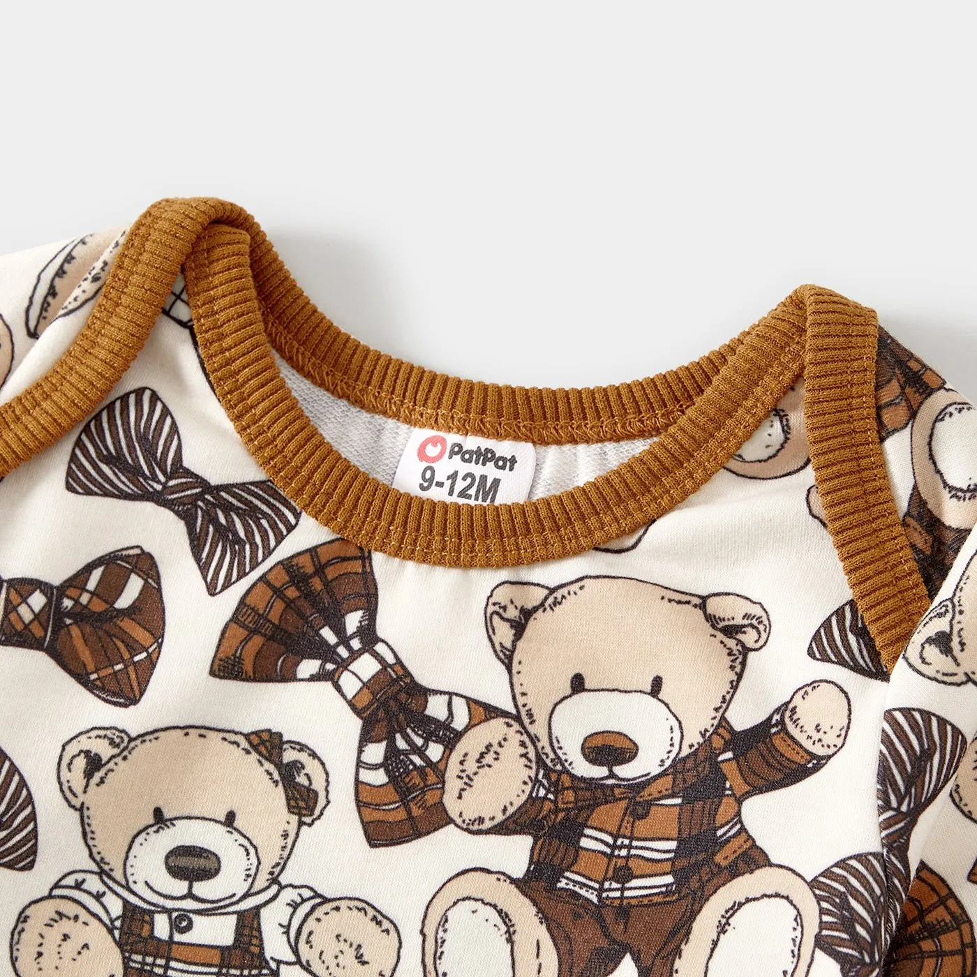Family Matching Bear Print Knitted Tops
