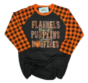 Flannels Hayrides Pumpkins Sweaters Bonfires Tee HTV079