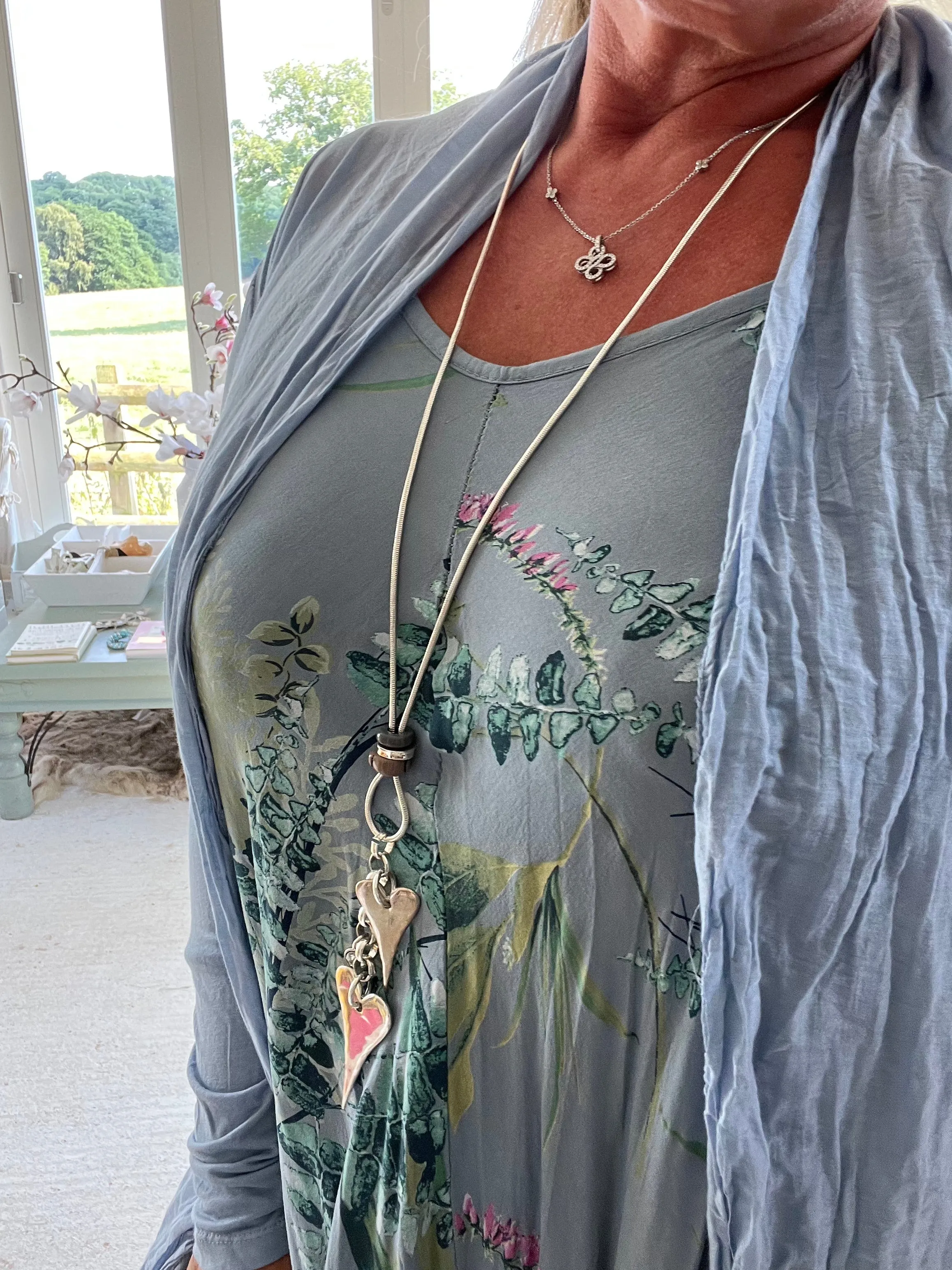 Florence Cotton Cardigan Wrap in Blue