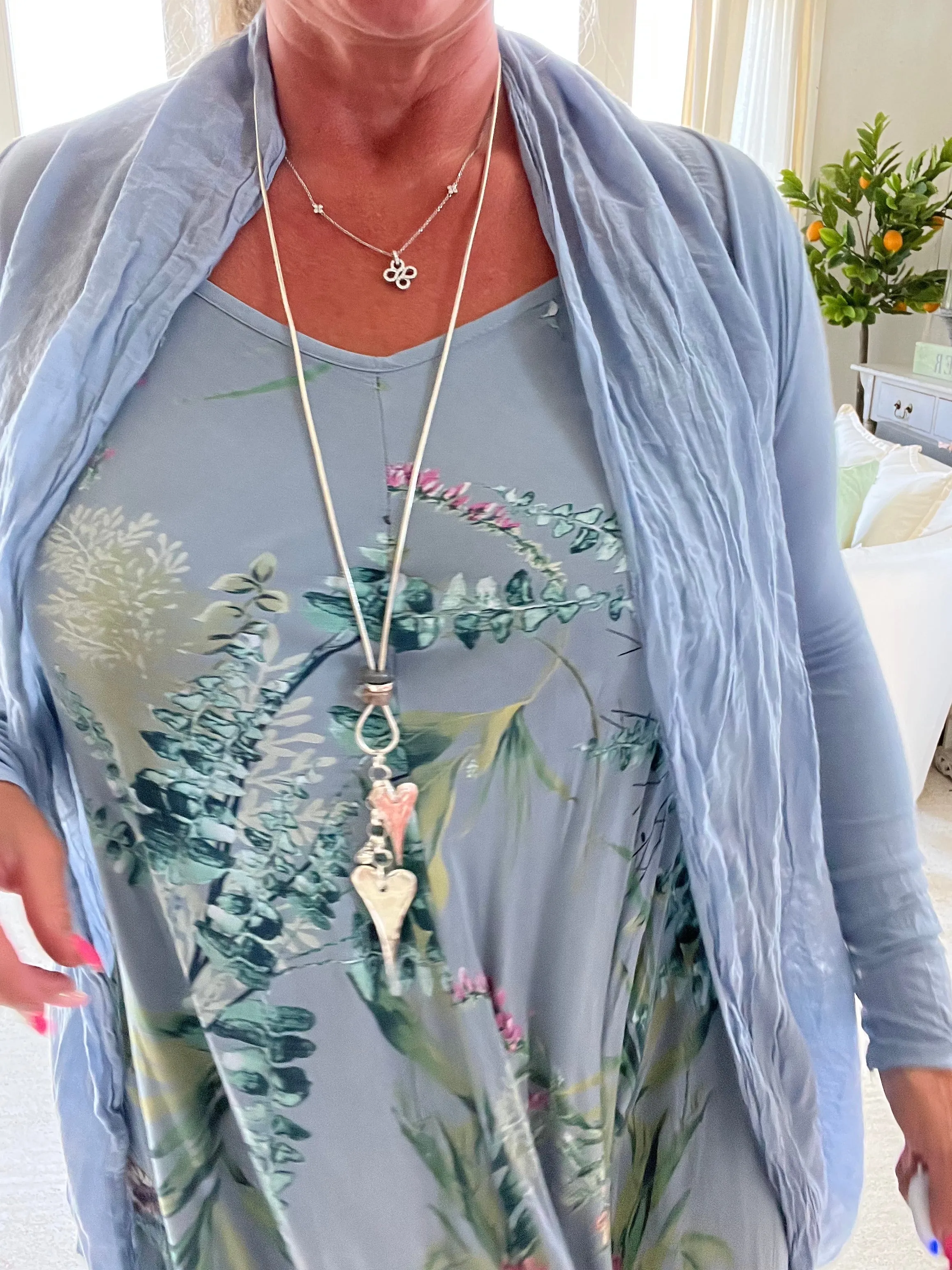 Florence Cotton Cardigan Wrap in Blue