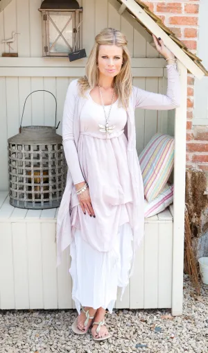 Florence Cotton Cardigan Wrap in Pink