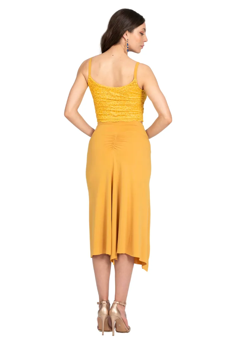 Gathered Tango Skirt with Slits