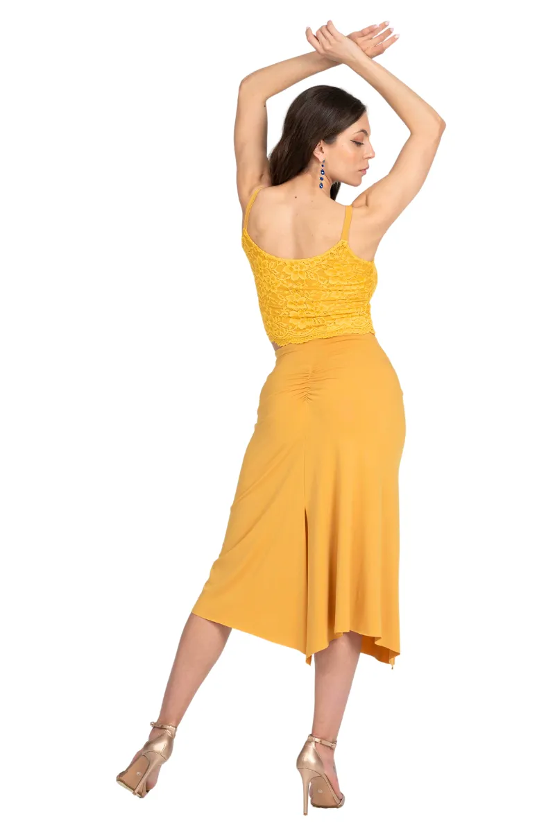Gathered Tango Skirt with Slits
