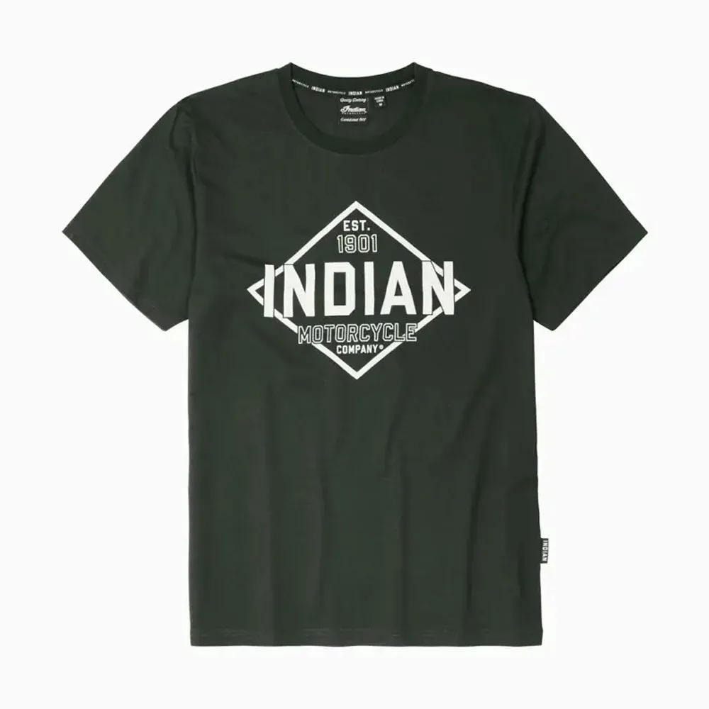 Indian Motorcycle  Polaris Mens Rhombus T-Shirt Tee Soft Lightweight Comfortable Green