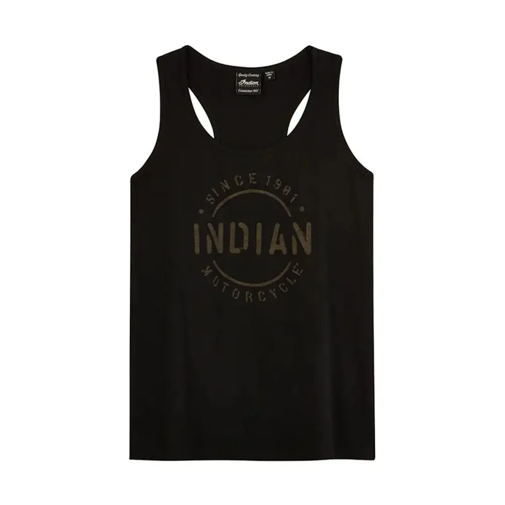 Indian Motorcycle  Polaris Womens Stencil Block Icon Tank Casual Light Comfortable Summer