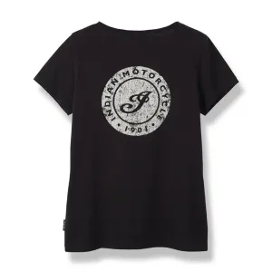 Indian Motorcycle  Womens I Icon Print T-Shirt Tee Lightweight Comfortable Black