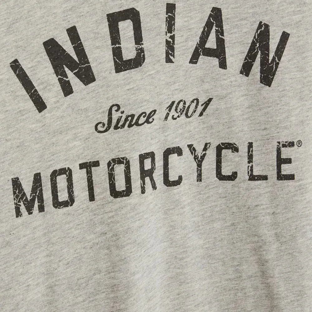 Indian Motorcycle  Womens V-Neck 1901 T-Shirt Tee Lightweight Comfortable Grey