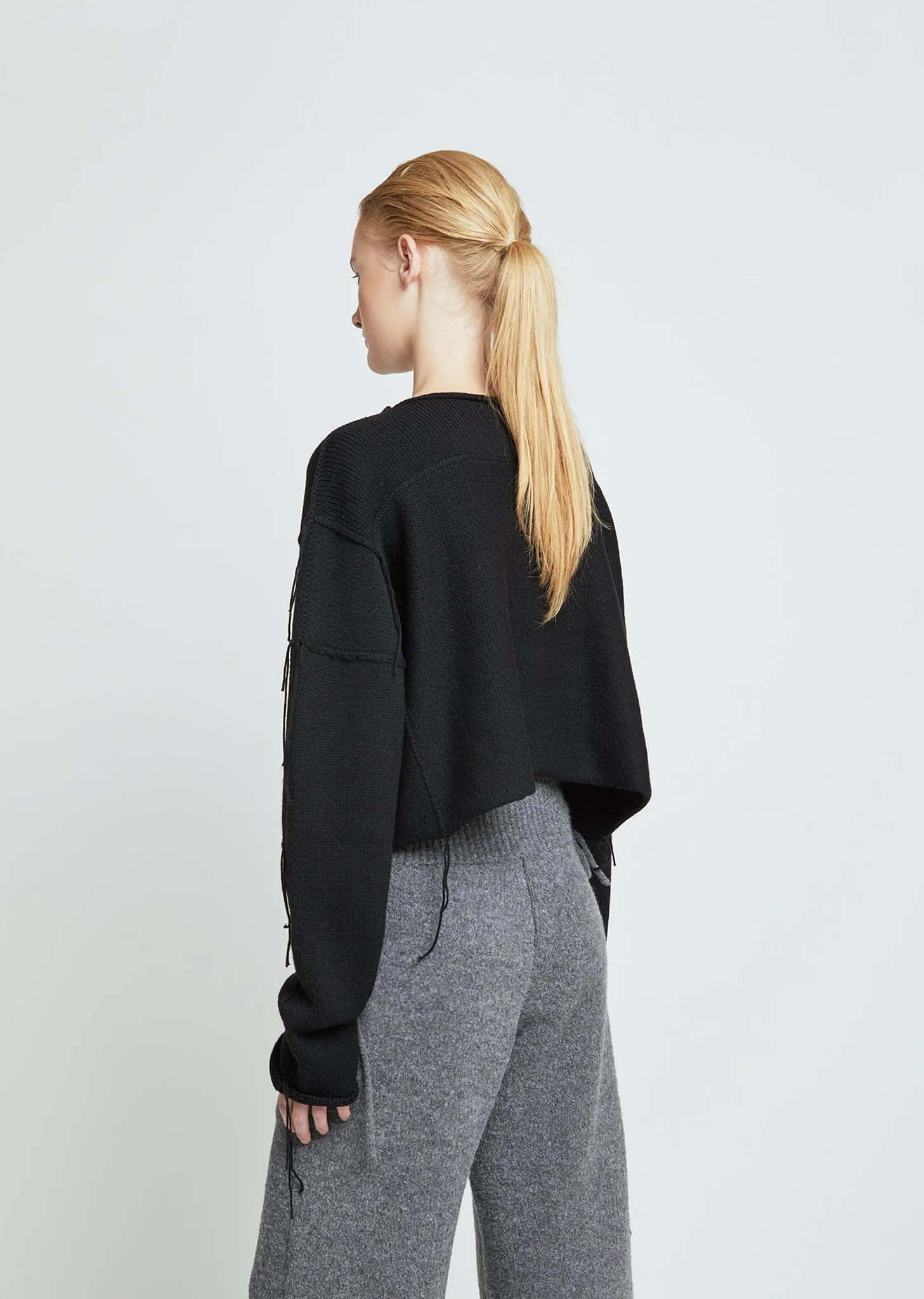 Knitted Patch Wool Sweater