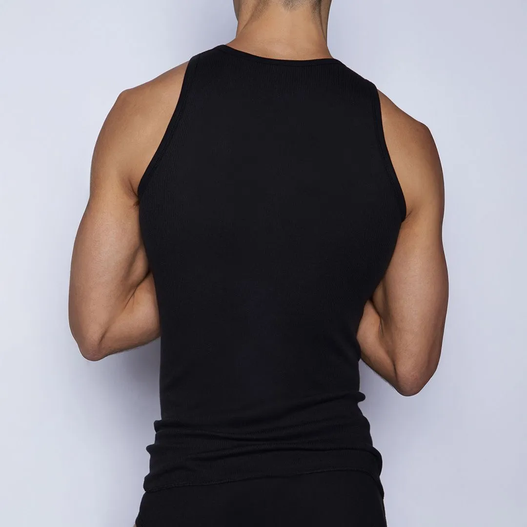 Layers Classic Ribbed Fitted Tank Black