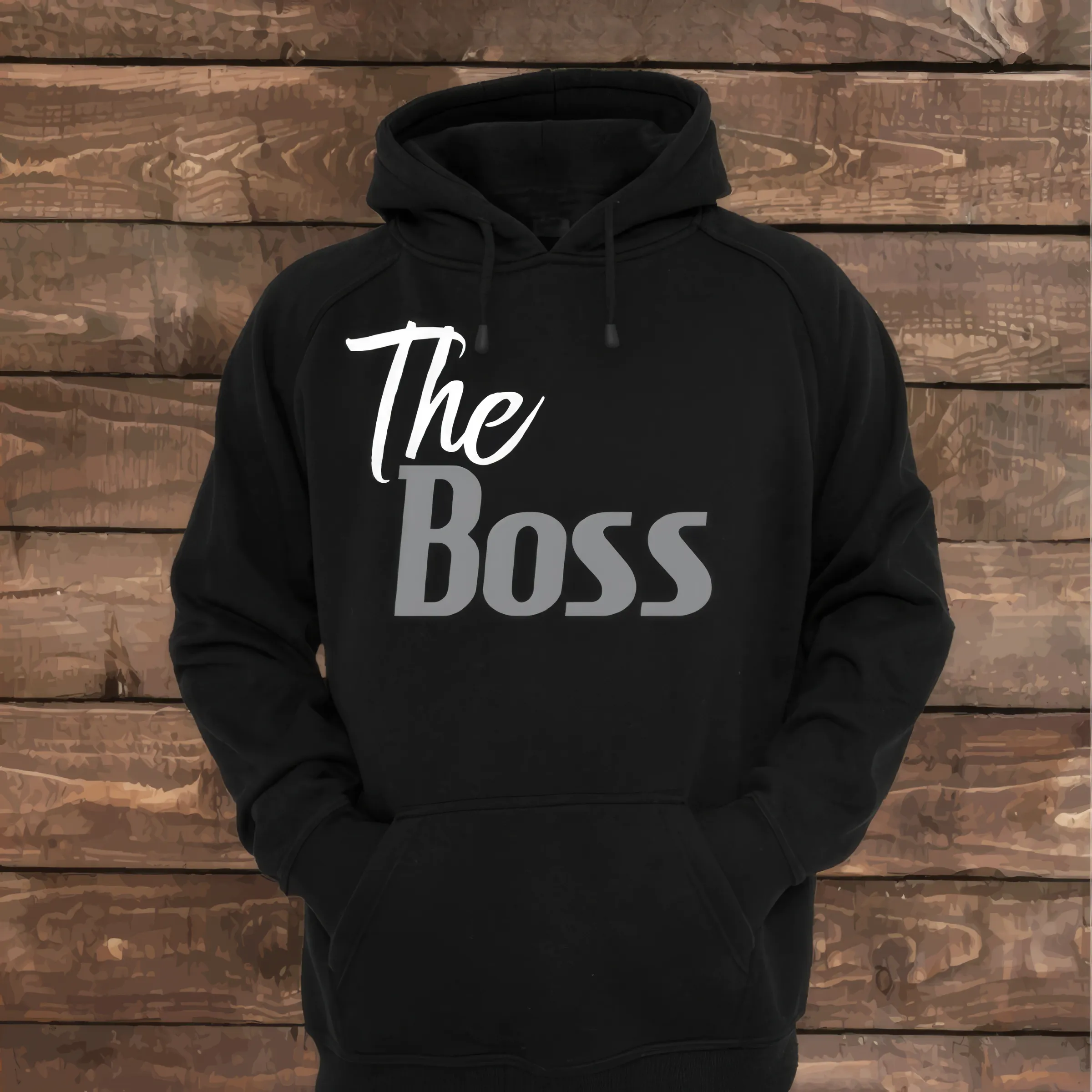 Matching Couple Hoodies - The Boss & The Real Boss Custom Embroidered Couples Matching Hoodies