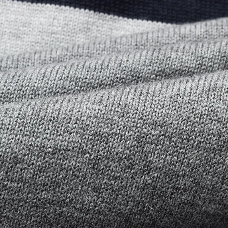 Men's Sweater O-Neck Striped Slim Fit Knittwear Sweater