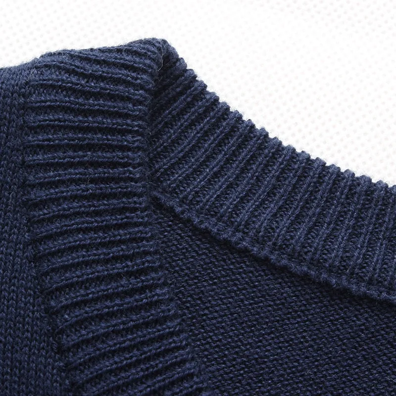Men's Sweater O-Neck Striped Slim Fit Knittwear Sweater
