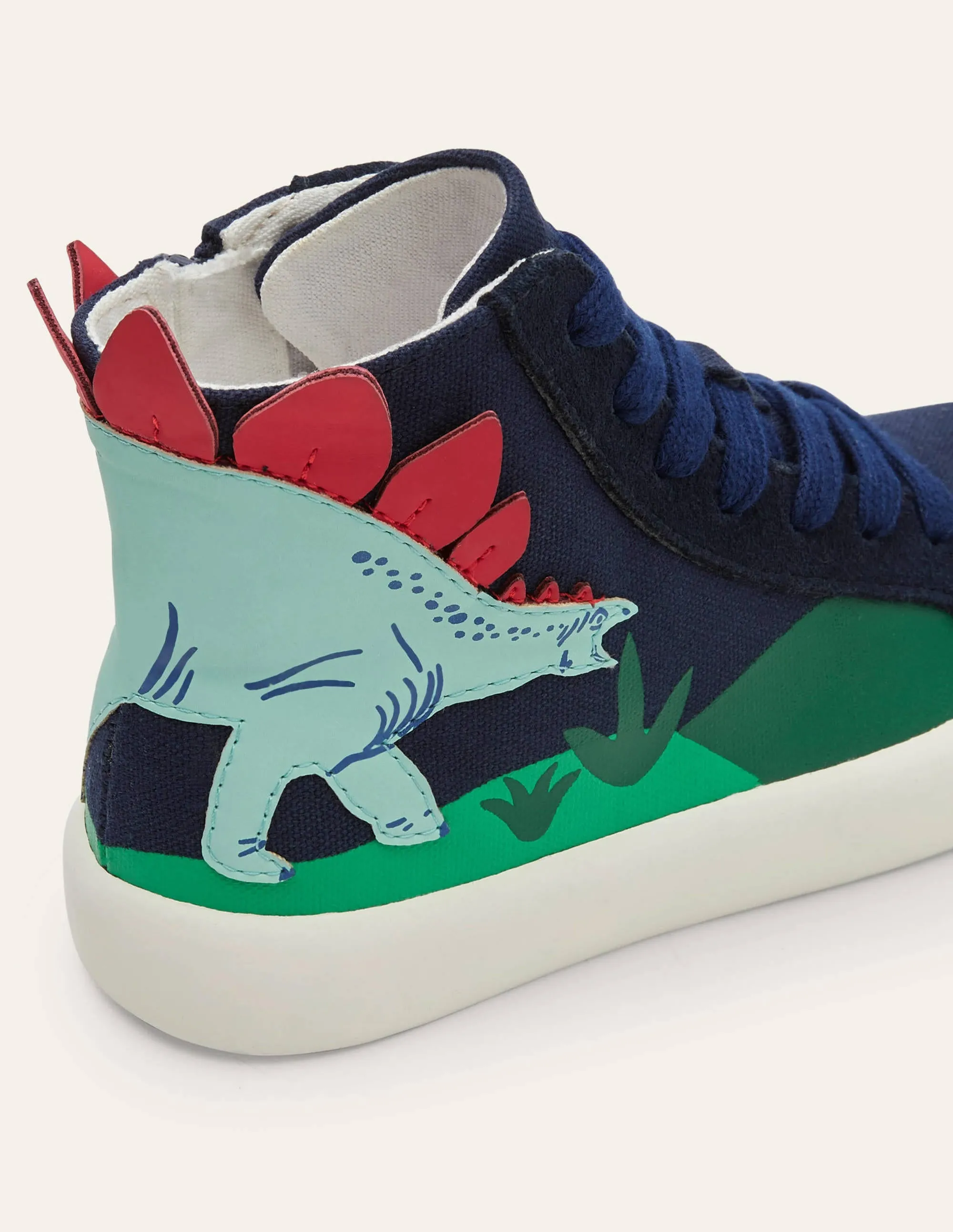 Novelty High Tops-College Navy Dinosaur