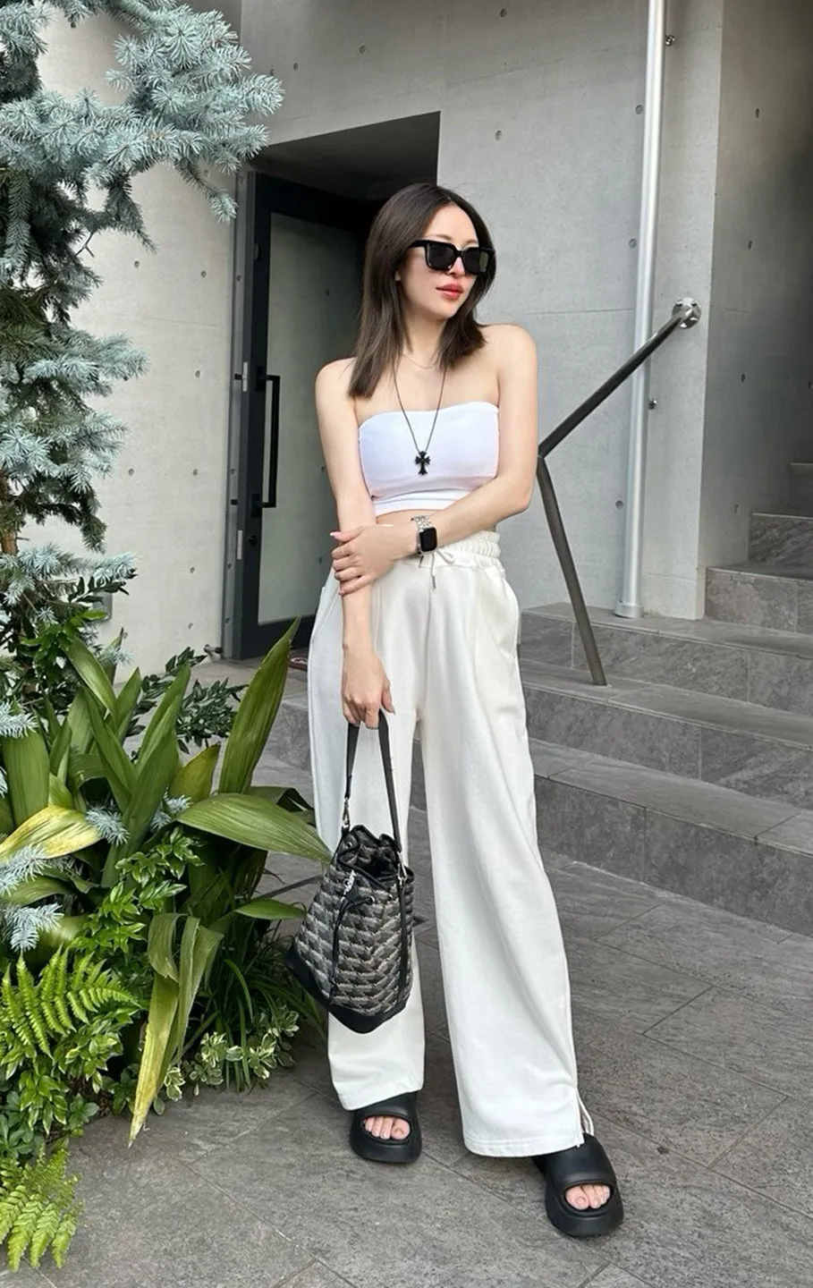 Padded rib bare tops/4color