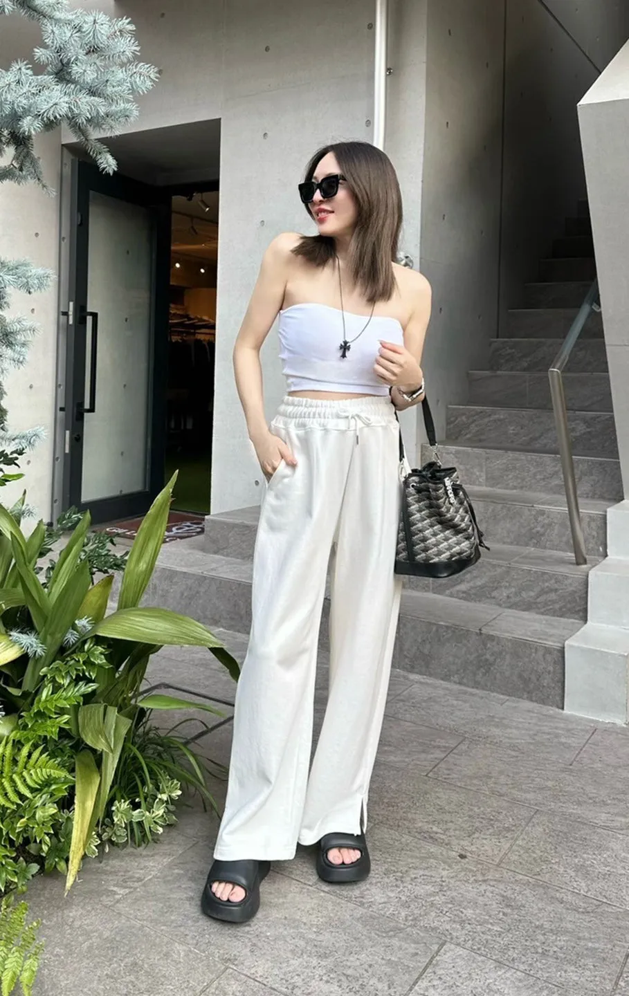 Padded rib bare tops/4color