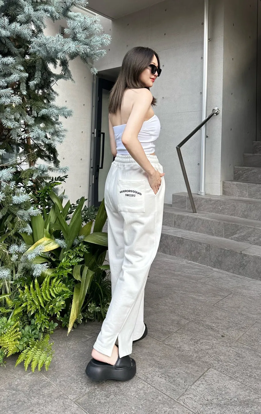 Padded rib bare tops/4color
