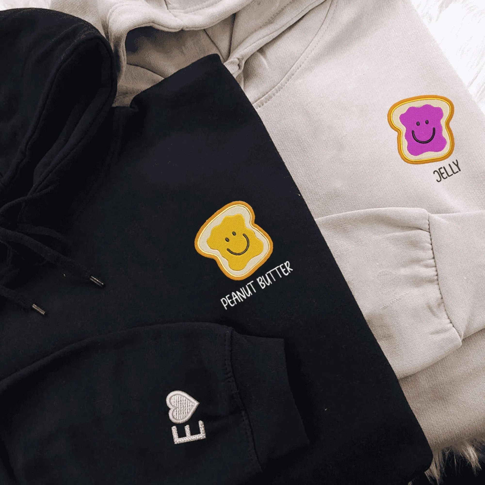 Peanut Butter and Jelly Couple Hoodies – Matching His and Hers Sweatshirts