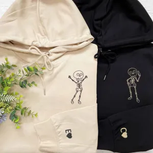Playful Skeleton Couple Hoodies – Fun Custom Gifts for Halloween Season
