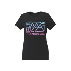 Polaris  Black Womens RZR Scenic Tee Short Sleeve Fitted Comfortable Graphic