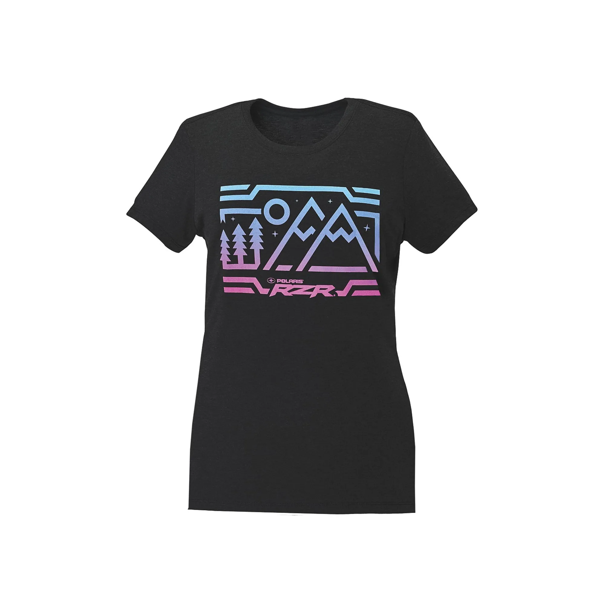 Polaris  Black Womens RZR Scenic Tee Short Sleeve Fitted Comfortable Graphic