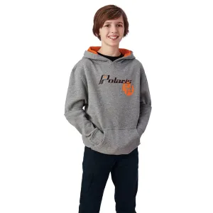 Polaris  Gray Orange Youth Retro Pullover Hoodie Soft Comfy Classic Logo