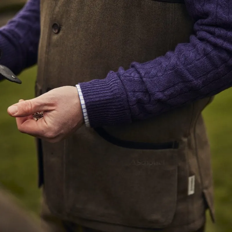 Schoffel Ptarmigan II Mens Tweed Waistcoat - Loden Green Herringbone Tweed