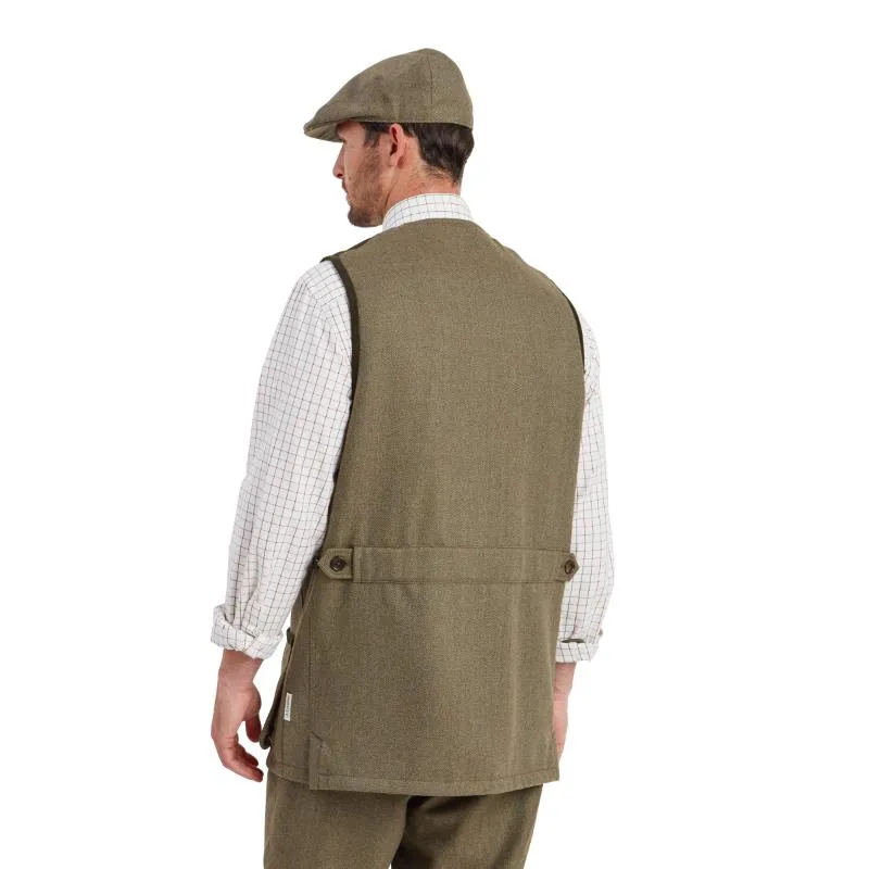 Schoffel Ptarmigan II Mens Tweed Waistcoat - Loden Green Herringbone Tweed