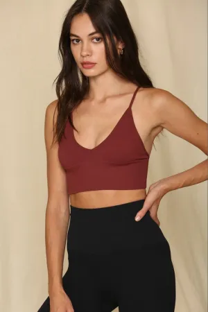 Seamless Ribbed Brami | Burgundy