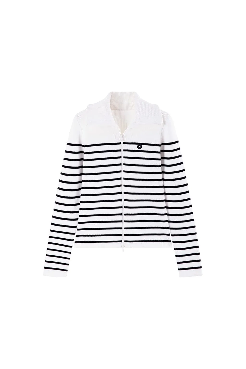 Soft Elastic Slim Zippered Stand Collar Woolen Jacket