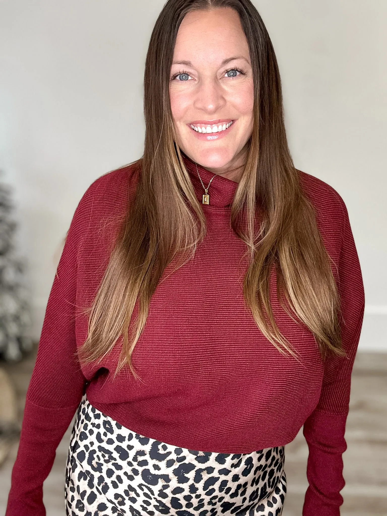Soft Slouch Sweater - Maroon