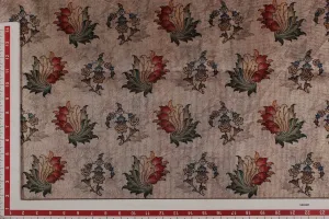 Tan, Cream Traditional Printed Matty Fabric