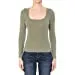 Women's Ribbed Square Neck Long Sleeve Top