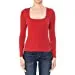 Women's Ribbed Square Neck Long Sleeve Top