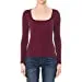 Women's Ribbed Square Neck Long Sleeve Top