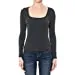 Women's Ribbed Square Neck Long Sleeve Top