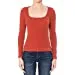 Women's Ribbed Square Neck Long Sleeve Top