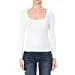 Women's Ribbed Square Neck Long Sleeve Top